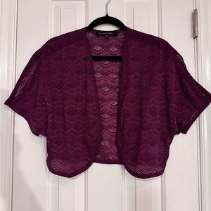 Colleen Lopez Beautiful Dark Purple Topper/Shrug Size Medium NEW